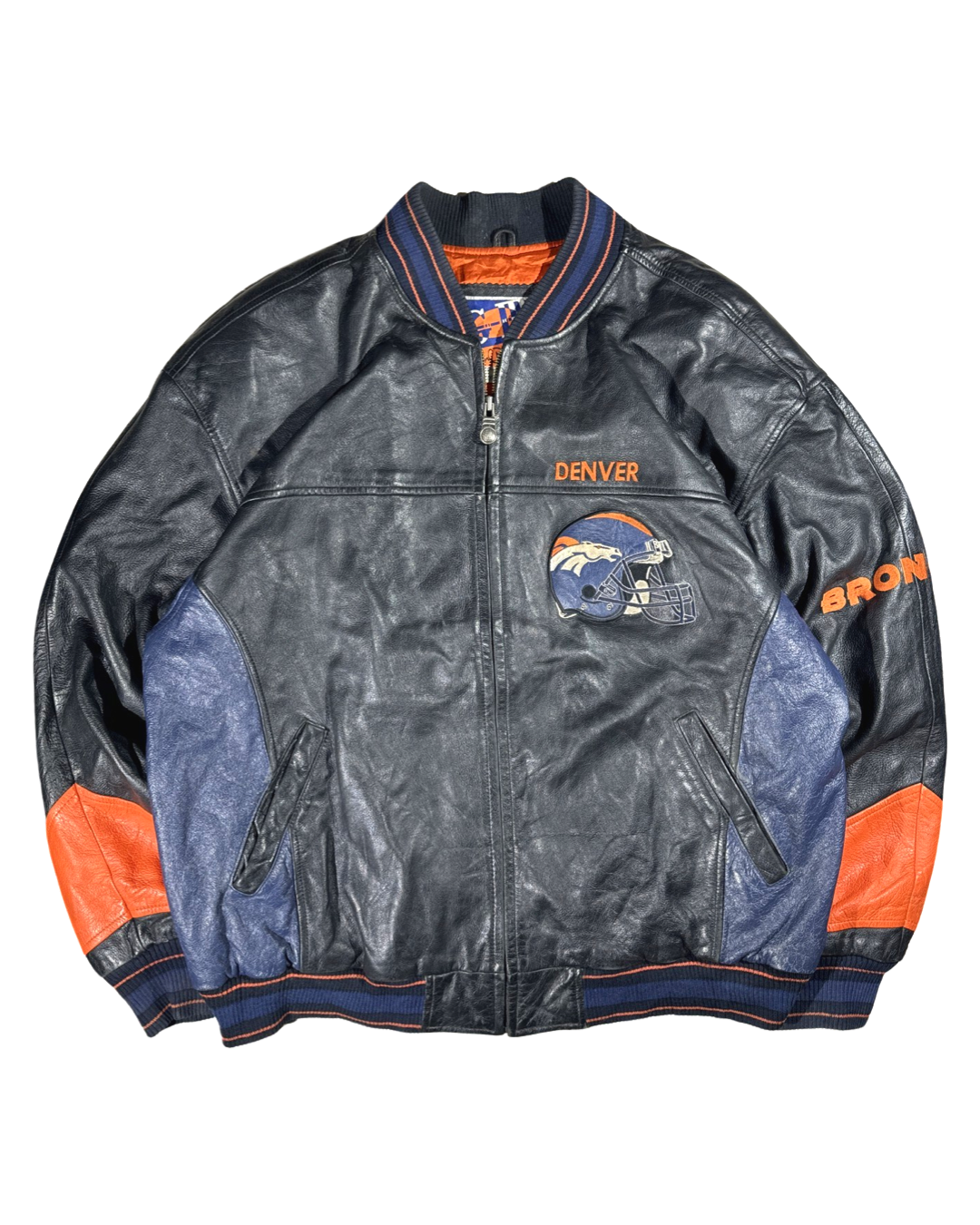 Vintage Broncos Leather Jacket - XL
