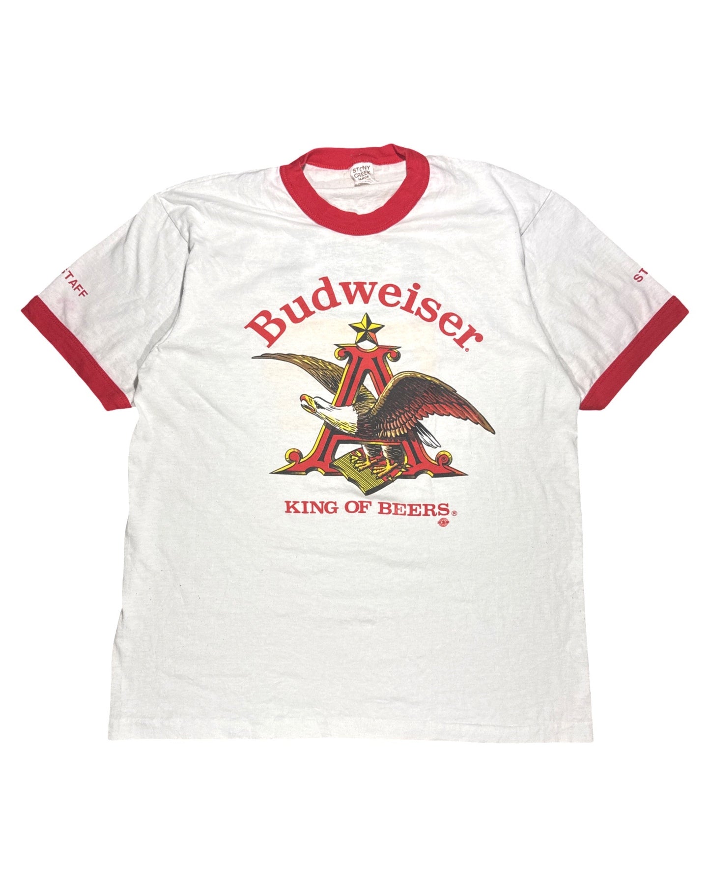 Vintage Budweiser Ringer Tee - M